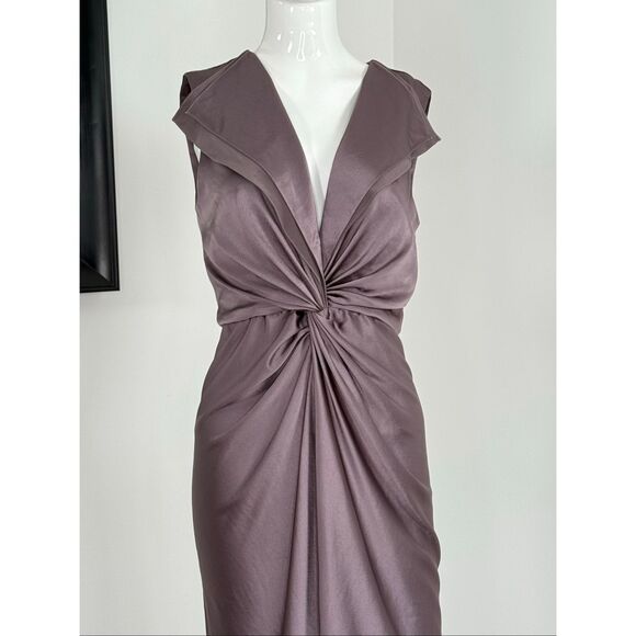 NWT Prabal Gurung Womens Lily Twist Front Sleeveless Midi Dress Mink Size 8 - Picture 6 of 11